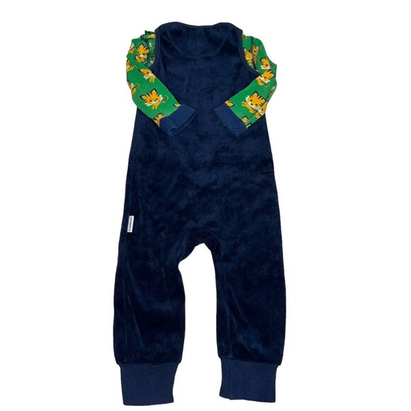 Maxomorra Velour Dungarees Tiger Blue Size 86 18 Months - Picture 4 of 4
